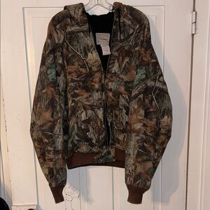 Walls Outdoor Mens Camouflage Jacket Hood  XL Advantage Timber Leaves Hunt Cabin